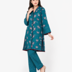 Teal Blossom Women’s Kurta & Pant Set
