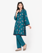Teal Blossom Women’s Kurta & Pant Set