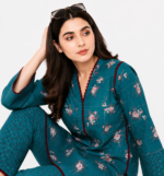 Teal Blossom Women’s Kurta & Pant Set - Image 3
