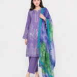 Lilac Purple Embroidered Three-Piece Suit