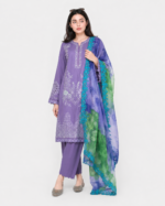 Lilac Purple Embroidered Three-Piece Suit