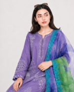 Lilac Purple Embroidered Three-Piece Suit - Image 4