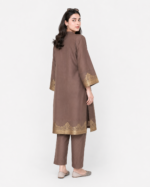 Coffee Brown Printed Two-Piece Suit - Image 2