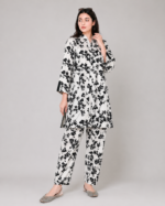 Black & White Floral Two-Piece Suit - Image 4