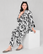 Black & White Floral Two-Piece Suit - Image 3