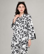 Black & White Floral Two-Piece Suit - Image 2